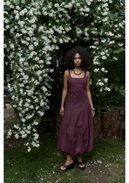 Garda Uzun Bordo Balon Elbise fiyatları