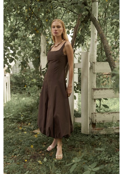 Garda Uzun Kahve Balon Elbise fiyatları