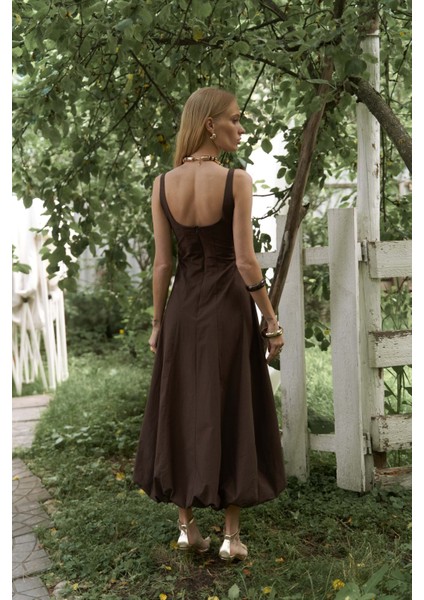 Garda Uzun Kahve Balon Elbise indirimleri