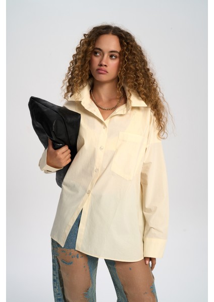 Josie Oversize Sarı Gömlek