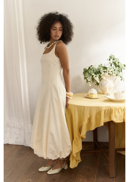 Garda Uzun Sarı Balon Elbise modelleri