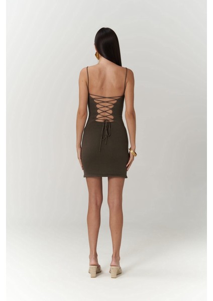 Sunrise Kahve Sırt Dekolteli Kısa Triko Elbise fırsatları