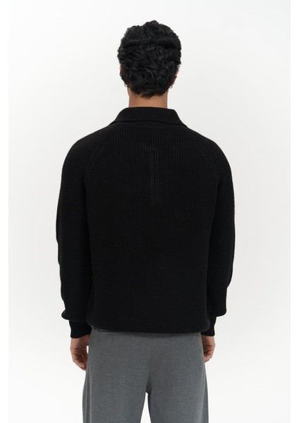 Vander Düğme Detay Siyah Erkek Triko Kazak fırsatları