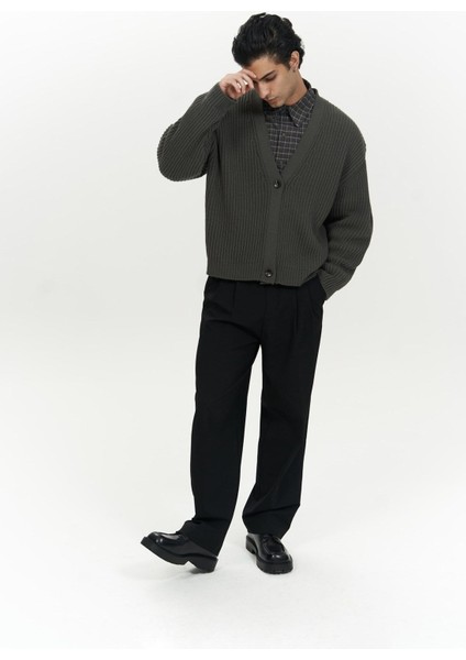 Cassian Antrasit Erkek Triko Hırka