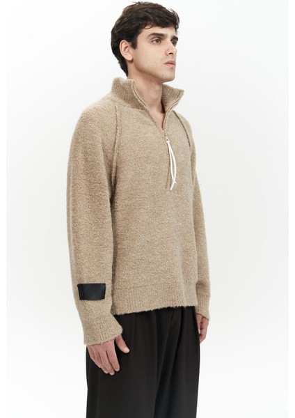 Zane Fermuar Detay Vizon Erkek Triko Kazak modelleri