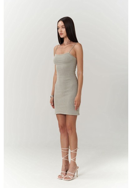 Sunrise Gri Sırt Dekolteli Kısa Triko Elbise modelleri