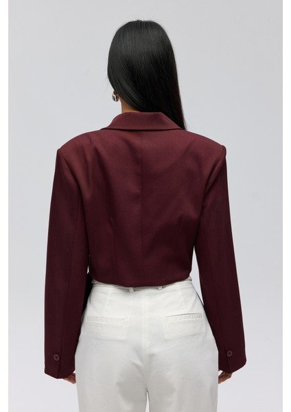Norbury Üçgen Detay Bordo Blazer indirimleri
