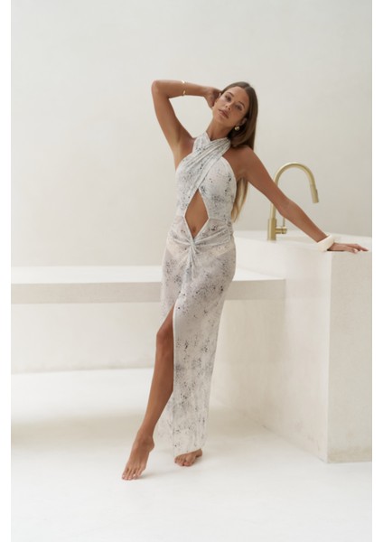 Enonireh Dekolteli Bej Uzun Elbise fiyatları