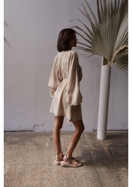 Grace Bej Müslin Elbise modelleri