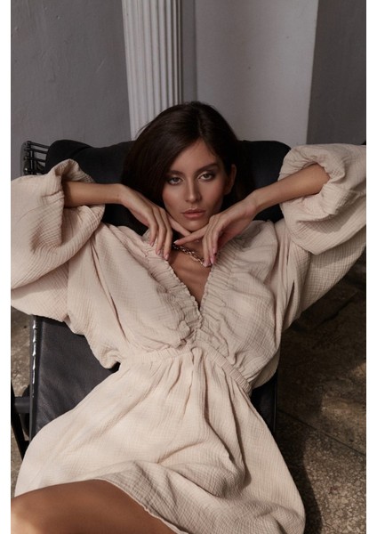 Grace Bej Müslin Elbise indirimleri