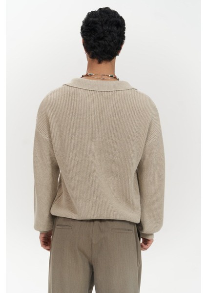 Magnus Polo Yaka Bej Erkek Triko Kazak fırsatları