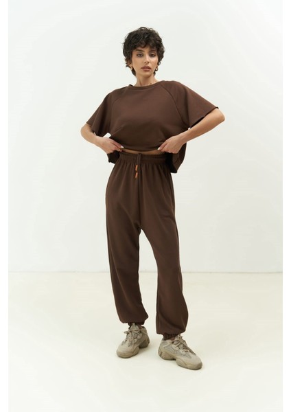 Vero Kahve Crop Eşofman Takım fiyatları