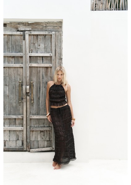 Sofi Transparan Kahve Crop Etek Takım fiyatları