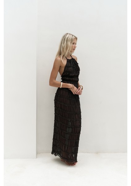 Sofi Transparan Kahve Crop Etek Takım modelleri