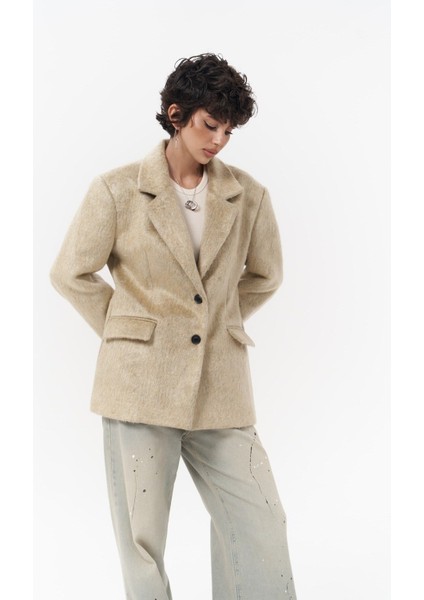 Monday Bej Dar Kesim Blazer