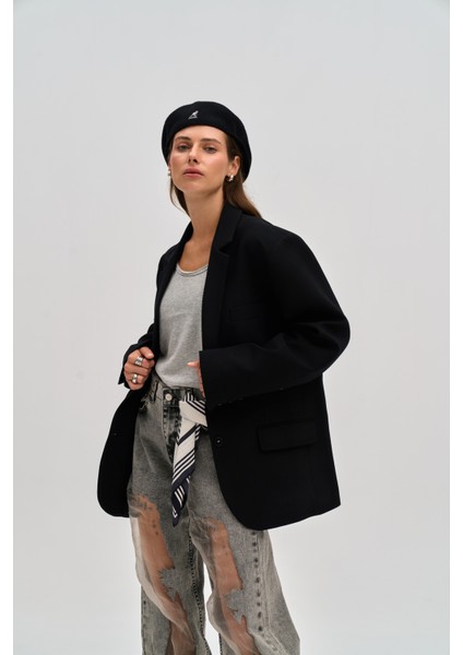 Emma Dikiş Detay Siyah Blazer modelleri