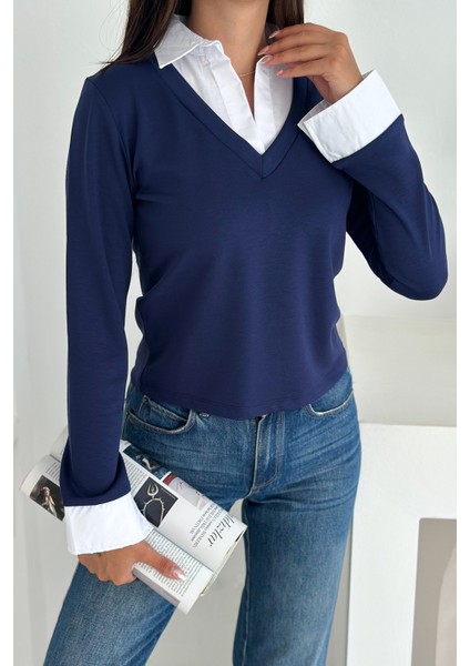 Kadın Gömlek Yaka Detaylı Bluz – Retro & Şehirli Stil indirimleri