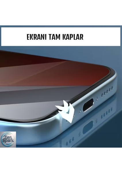 iPhone 16 Pro Uyumlu Tam Kaplayan Hayalet Ekran Koruyucu | Gizli Cam | 9h Temperli Privacy