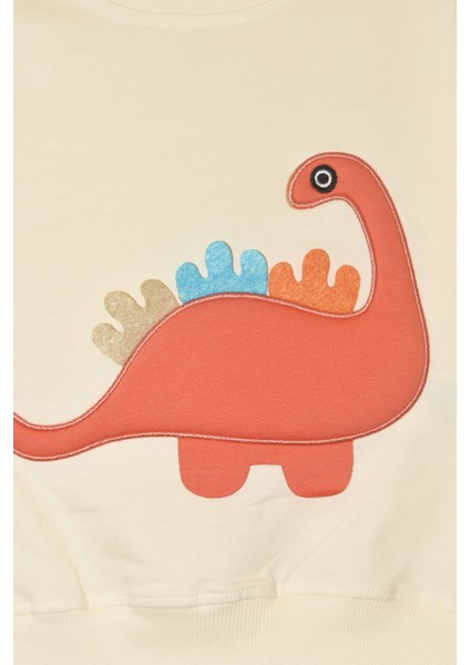 Erkek Çocuk %100 Pamuk Dinozor Nakışlı Paça Lastikli Cepli Trend Takım - 2145 fiyatları