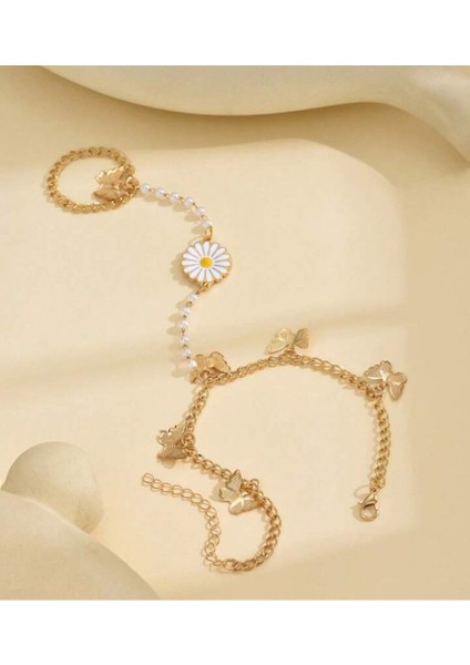 Zarif Kelebekli Papatya Model Halhal ile Şıklığınızı Tamamlayın fiyatları