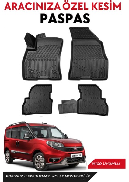 Fiat Doblo 2015 Model Araca Özel Havuzlu Paspas Takım
