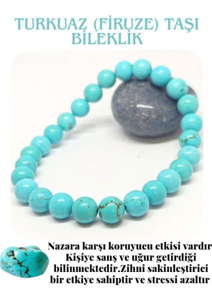 Turkuaz (Firuze) Doğaltaş Bileklik Marron Doğaltaş
