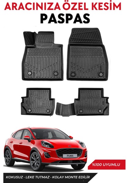 Ford Puma 2023 Model Araca Özel Havuzlu Paspas Takım