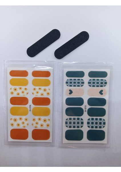 Kendinden Yapışkanlı Nail Sticker 2 Paket Tırnak Stickeri Takma Yapışkanlı Oje Çiçeklikalplidesenli fiyatları