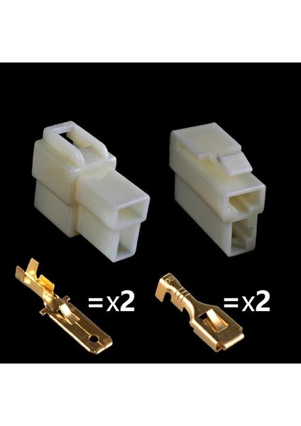 2 Pinli T Tipi Tesisat Konnektörü - Tesisat Soketi (Otomobil Vs) 5 Adet