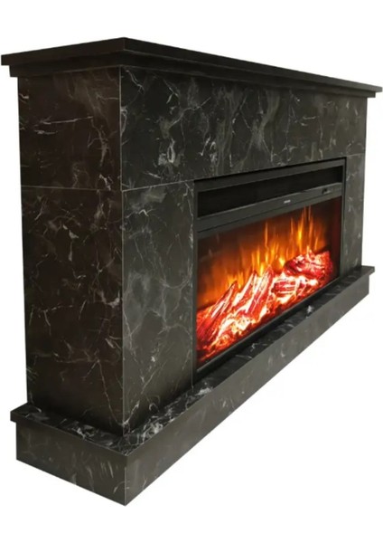 1175MS Siyah Mermer Desen 1800 Watt Bluetooth ve Ses Efektli Dekoratif Elektrikli Şömine modelleri