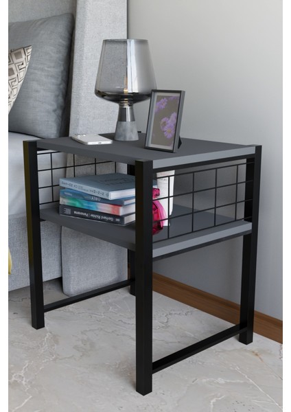 Modern Komodin Metal Ayaklı Raflı Başucu Komodin Yatak Odası Dekoratif Yan Sehpa fiyatları