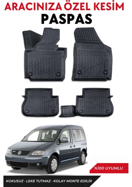 Volkswagen Caddy 2008 Model Araca Özel Havuzlu Paspas Takım