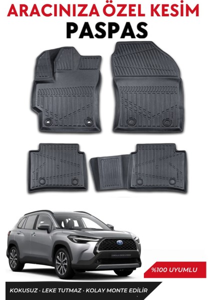 Toyota Corolla Cross 2025 Model Araca Özel Havuzlu Paspas Takım