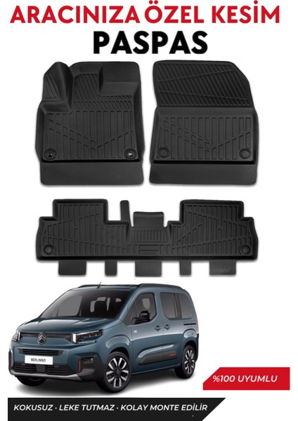 Citroen Berlingo 2022 Model Araca Özel Havuzlu Paspas Takım
