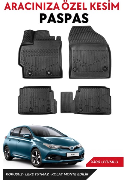 Toyota Auris 2013-2014-2015-2016-2017-2018-2019-2020 Model Araca Özel Havuzlu Paspas Takım
