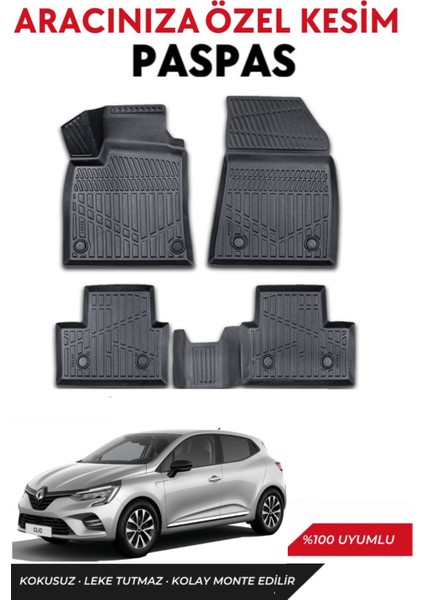 Renault Clio 5 2025 Model Araca Özel Havuzlu Paspas Takım