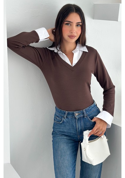 Kadın Gömlek Yaka Detaylı Bluz – Retro & Şehirli Stil fırsatları