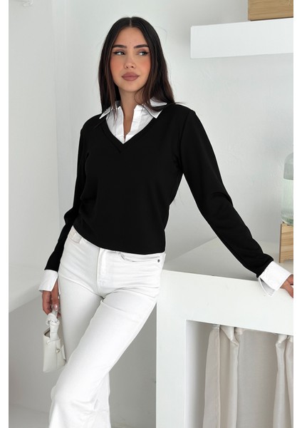 Kadın Gömlek Yaka Detaylı Bluz – Retro & Şehirli Stil fırsatları