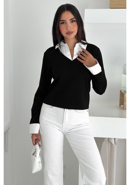 Kadın Gömlek Yaka Detaylı Bluz – Retro & Şehirli Stil indirimleri
