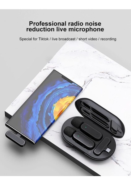 K60/K61 Kablosuz Yaka Mikrofonu | Şarj Kutulu 2.4ghz Gürültü Azaltmalı Mini Mikrofon | iPhone & Android Uyumlu modelleri