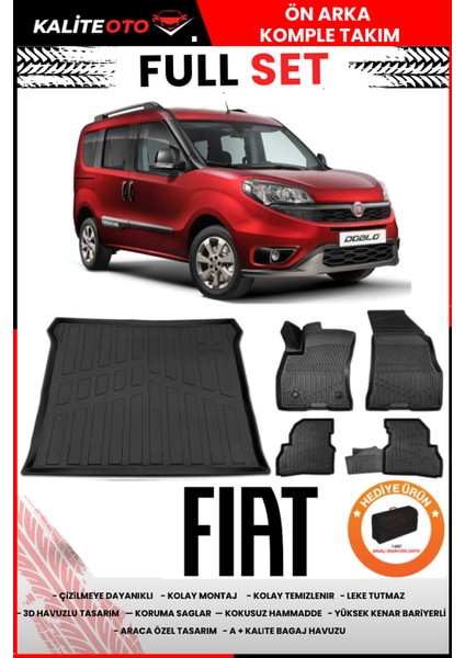 Fiat Doblo 2022 Model Bagaj Havuzu+Paspas Takımı Full Set+Hediyeli