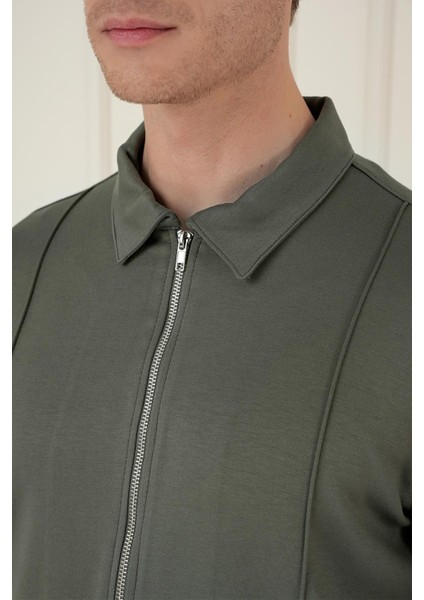 Slim Fit Fermuarlı Yan Cep Mevsimlik Casual Haki Mont mt 174 modelleri