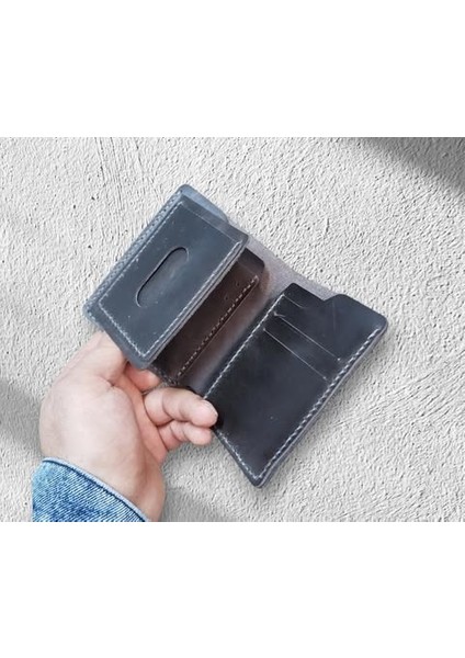 Hakiki Deri El Yapımı Cüzdan 9 Bölmeli 11*9 cm