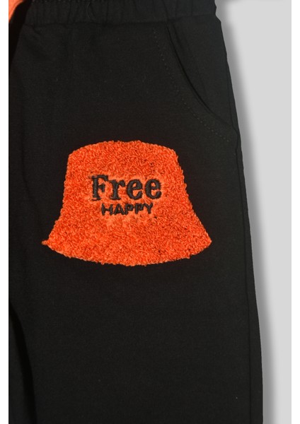 Erkek Çocuk %100 Pamuk Free Happy Süzene Nakışlı Paça Lastikli Trend Takım - 2146 fırsatları