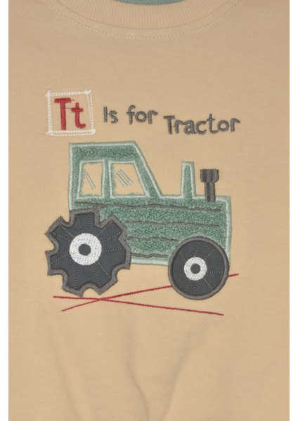 Erkek Çocuk %100 Pamuk Traktör Nakış Süzeneli Trend Eşofman Takım - 2151 modelleri