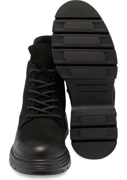 Siyah Hakiki Nubuk Deri Kadın Casual Bot - K24K1BT67652-A64 fırsatları