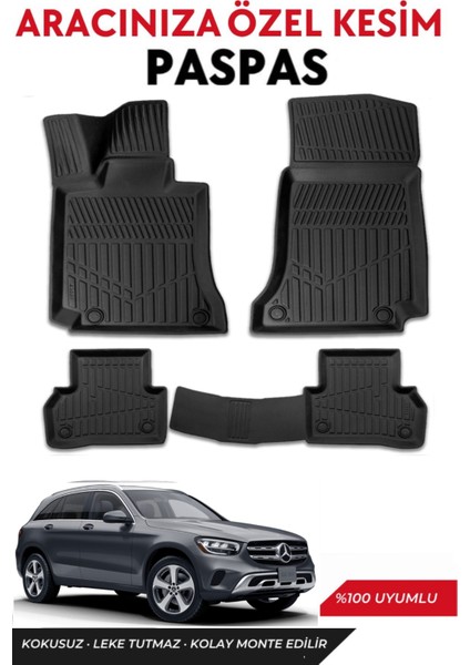 Mercedes Glc Suv 2017-2018-2019-2020-2021-2022 Model Araca Özel Havuzlu Paspas Takım