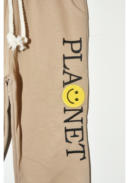 Erkek Çocuk %100 Pamuk Planet Nakışlı Ayıcık Aksesuarlı Eşofman Takım - 2149 fırsatları