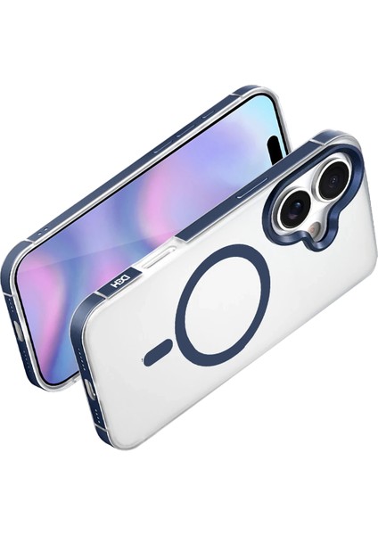 Apple iPhone 17 HBC-394 Himalayas Magsafe Kapak - Mavi modelleri