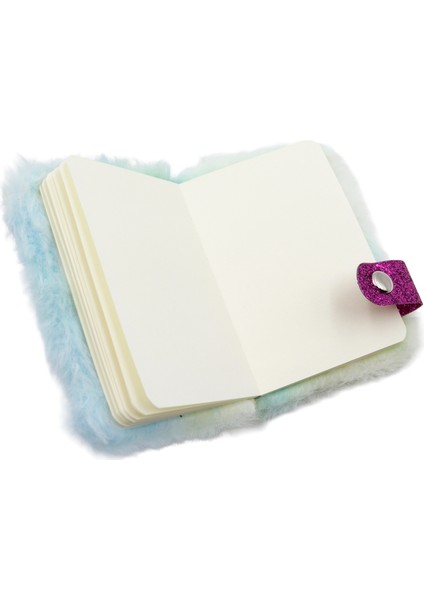 Mini Peluş Kapak Defter 11X8 cm – Anahtarlıklı Mavi Tasarım, Yumuşak Tüylü Kaplama 60 Yaprak modelleri
